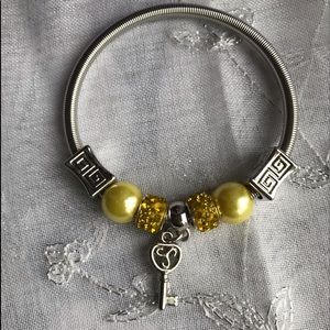 4 For $20 Cute Silver & Yellow Stretchy Bracelet